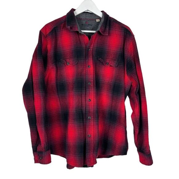 Woolrich Mens Red Plaid Long Sleeve Cotton Shirt Size XXL Button Down - Picture 1 of 8